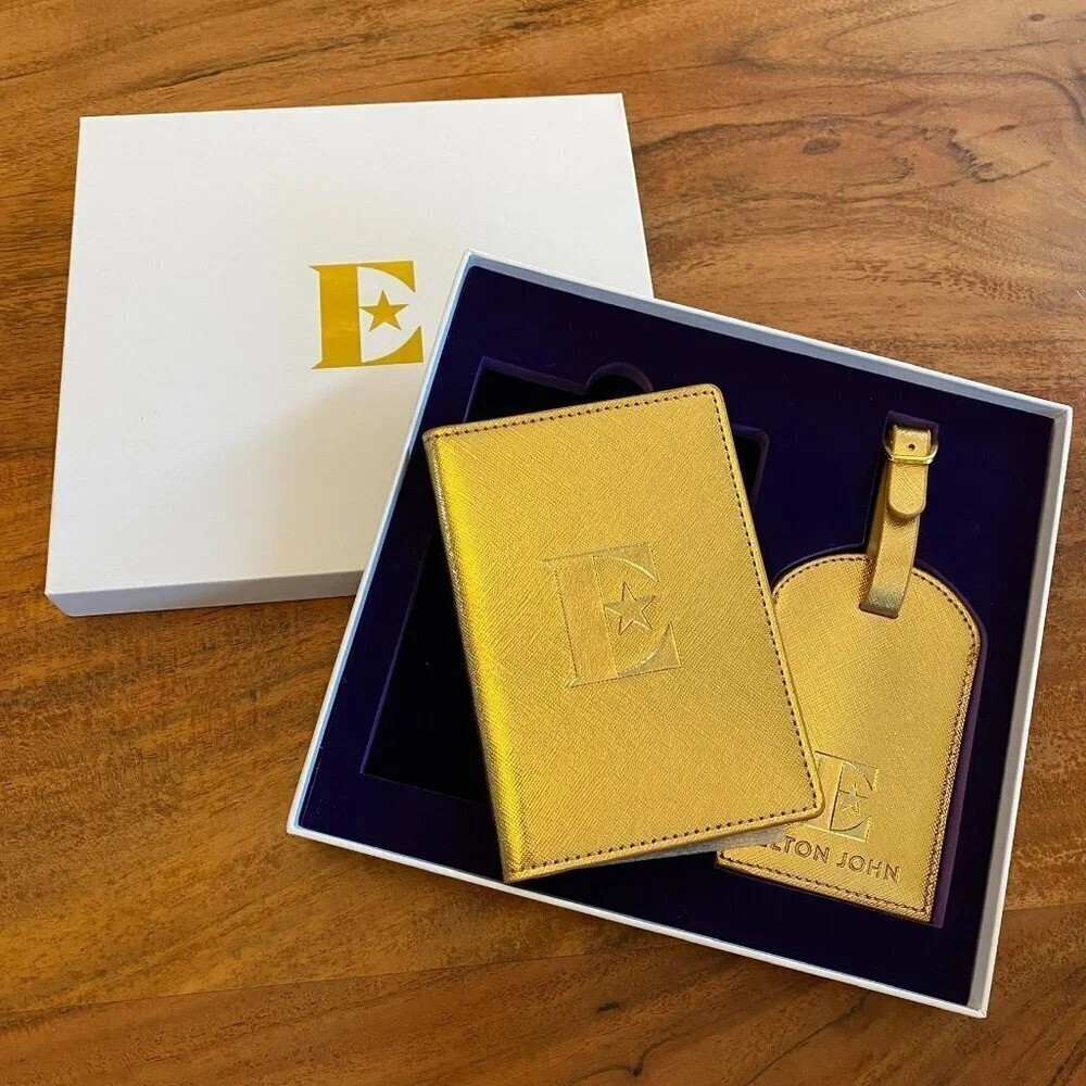 Elton John Gold Farewell Yellow Brick Road World Tour Passport Holder & Luggage